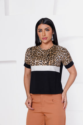 Tshirt Onça Com Strass