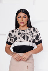 T-shirt Bella Floral com Strass