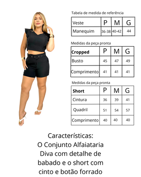 Conjunto Alfaiataria Diva - Preto