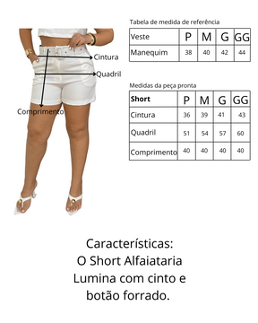 Short Alfaiataria Off-White - Lumina