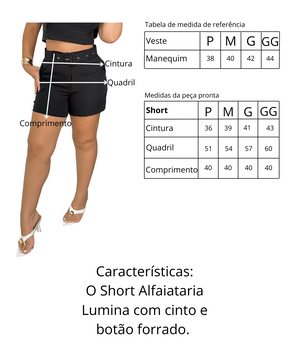 Short Alfaiataria Preto - Lumina
